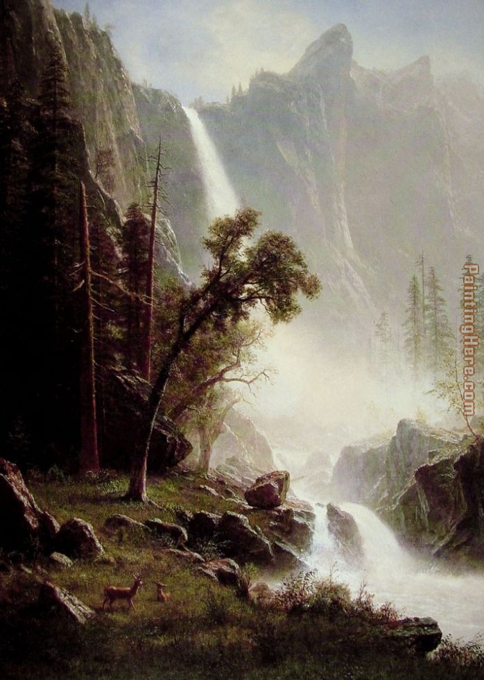 Bridal Veil Falls Yosemite painting - Albert Bierstadt Bridal Veil Falls Yosemite art painting